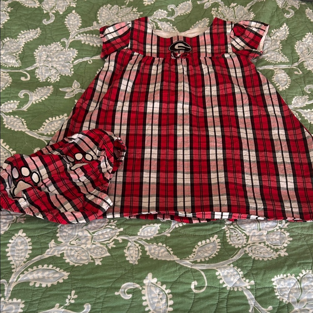 Sara Lynn Togs University of Georgia Plaid Kids Dress. UGA